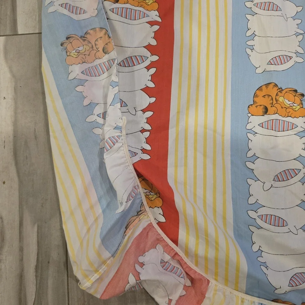 1978 Vintage Garfield Twin Fitted Sheet Jim Davis